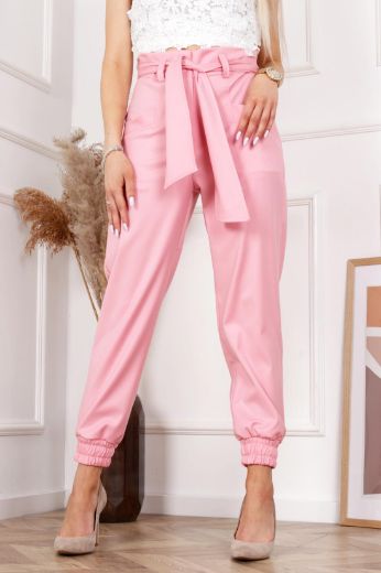 Eleganckie joggery pudrowy róż