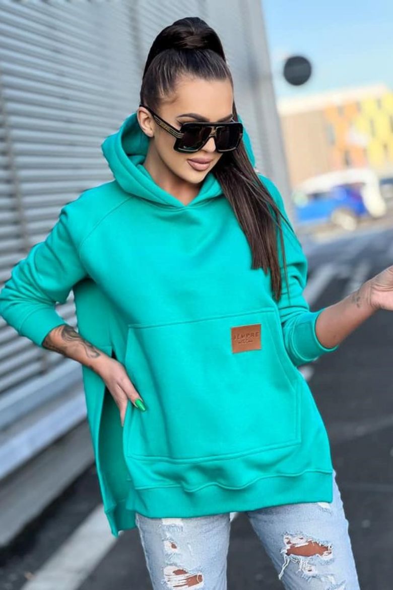 Bluza oversize turkusowa