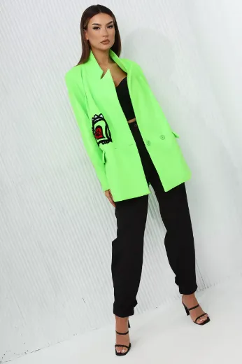 Neonowa marynarka Miss City Official zielona